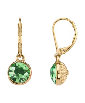 2028 14K Gold-Dipped Period Green Faceted Drop Earrings 4890₽