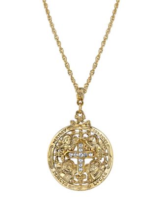 Symbols of Faith 14K Gold-Dipped Crystal Writers of The Good Word Pendant Necklace 24 10490₽