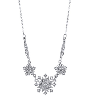 image of Downton Abbey Silver-Tone Crystal Belle Epoch Starburst Statement Necklace 16