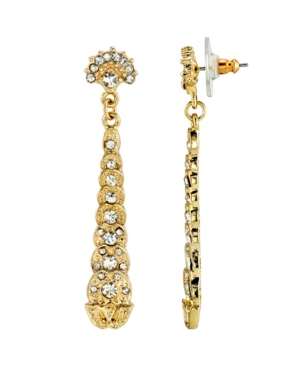 image of Downton Abbey Gold-Tone Crystal Linear Post Drop Earrings