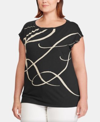 Lauren Ralph Lauren - Plus-Size Monogram-Print T-Shirt