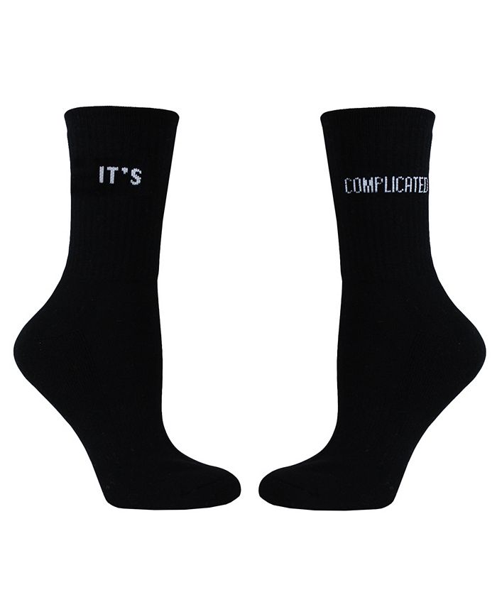 SOCK TALK Ladies' Crew Socks IT'S COMPLICATED Macy's