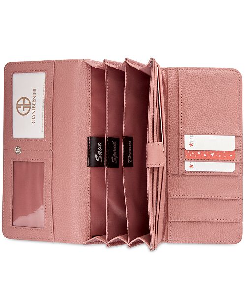 Giani Bernini Pebble Leather Receipt Wallet, Created for Macy's