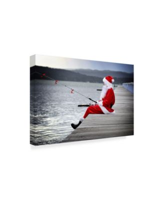 Incredi 'Santa Fishing' Canvas Art - 32" x 22"