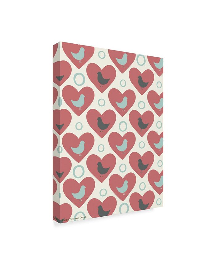 Trademark Global Rachel Gresham 'Love Birds Hearts' Canvas Art - 35