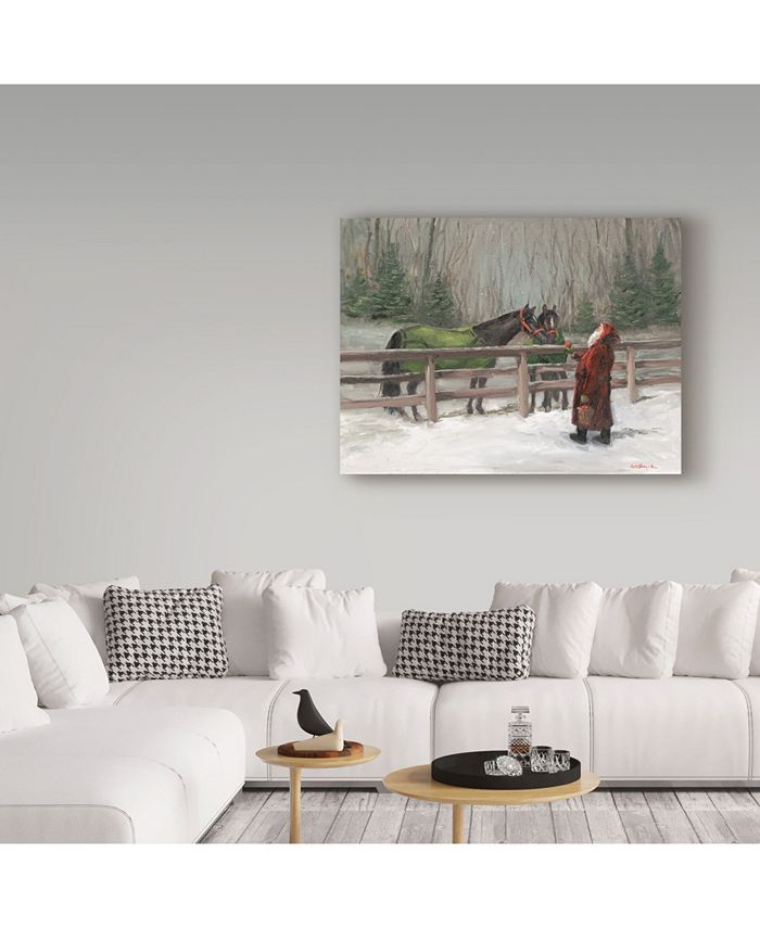 Trademark Global Mary Miller Veazie 'Santa With Horses' Canvas Art - 24 ...