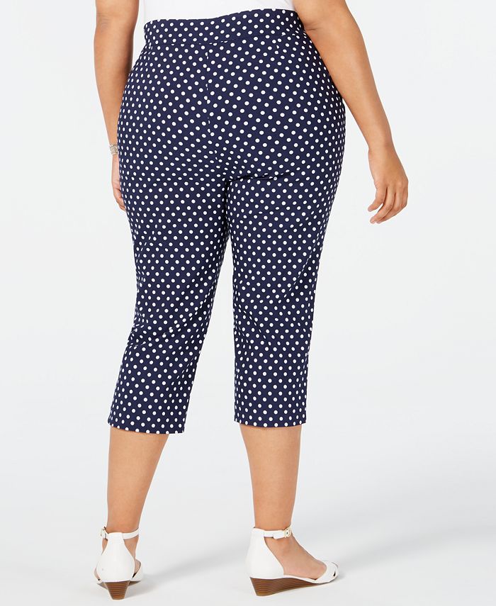 NY Collection Plus Size Printed Pull-On Capri Pants - Macy's
