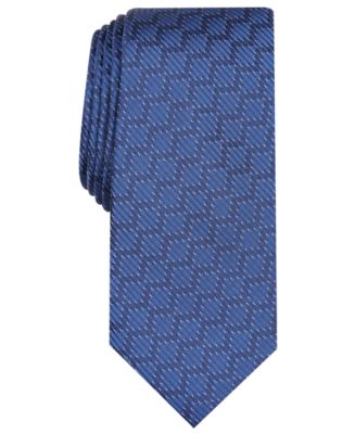 Alfani Men's Slim Geometric Grid Tie, Created for Macy's - Macy's
