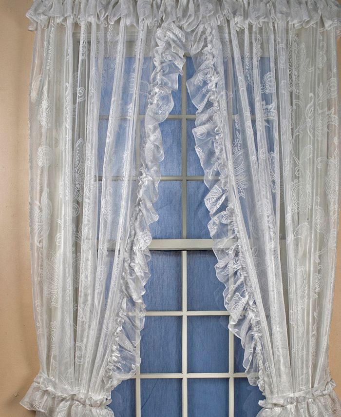 Ellis Curtain Ruffled Priscilla 100x84 & Reviews Window Treatments & Blinds Macy's
