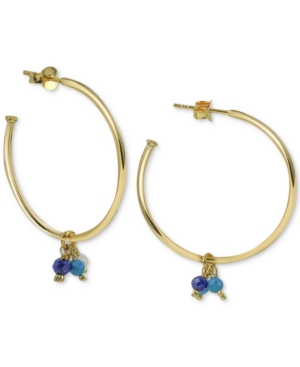 image of Argento Vivo Shaky Bead Small Hoop Earrings s in Gold-Plated Sterling Silver