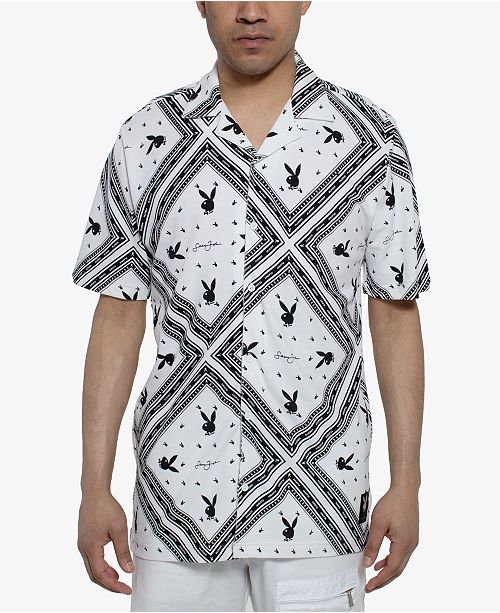 Sean John Men S Playboy Bunny Camp Shirt Reviews Shirts