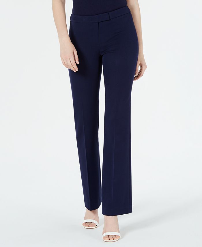 Anne Klein Twill Flare-Leg Pants - Macy's