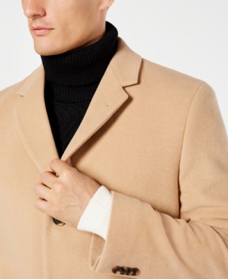 Men's Barge Classic Fit Wool/Cashmere Blend Solid Overcoat