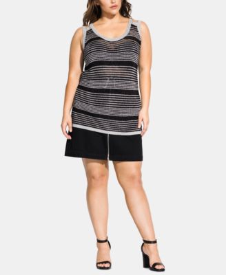 City Chic Trendy Plus Size Metallic Stripe Top & Reviews - Tops - Plus ...