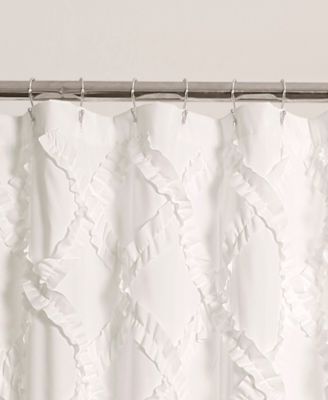 Ruffle Diamond Shower Curtain, 72" x 72"