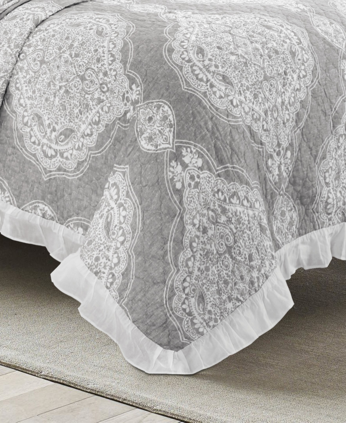 Lush Decor Lucianna Ruffle Edge Cotton 3Pc Bedspread Set