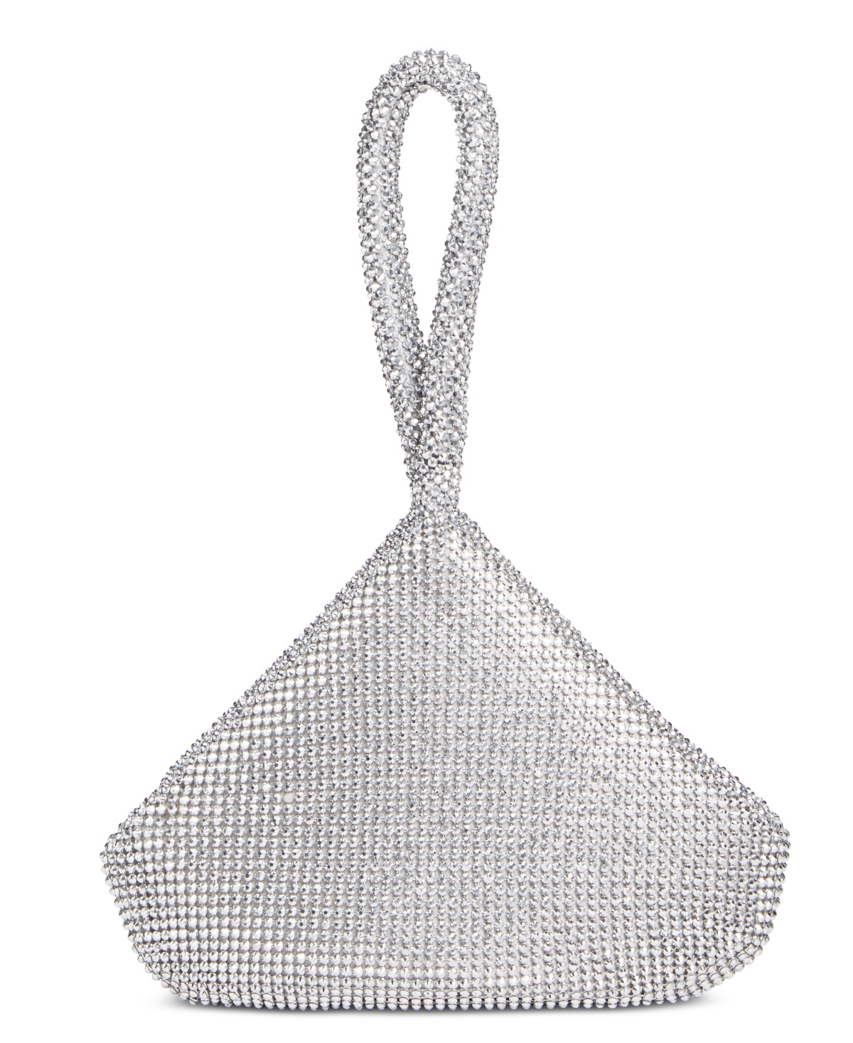Inc International Concepts Doris Sparkle Mesh Pouch, Created For Macy's In Silver,silver