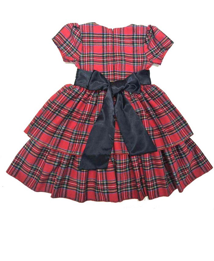 Mi Amore Gigi Big Girl Holiday Dress With Attached Satin Bow - Macy's
