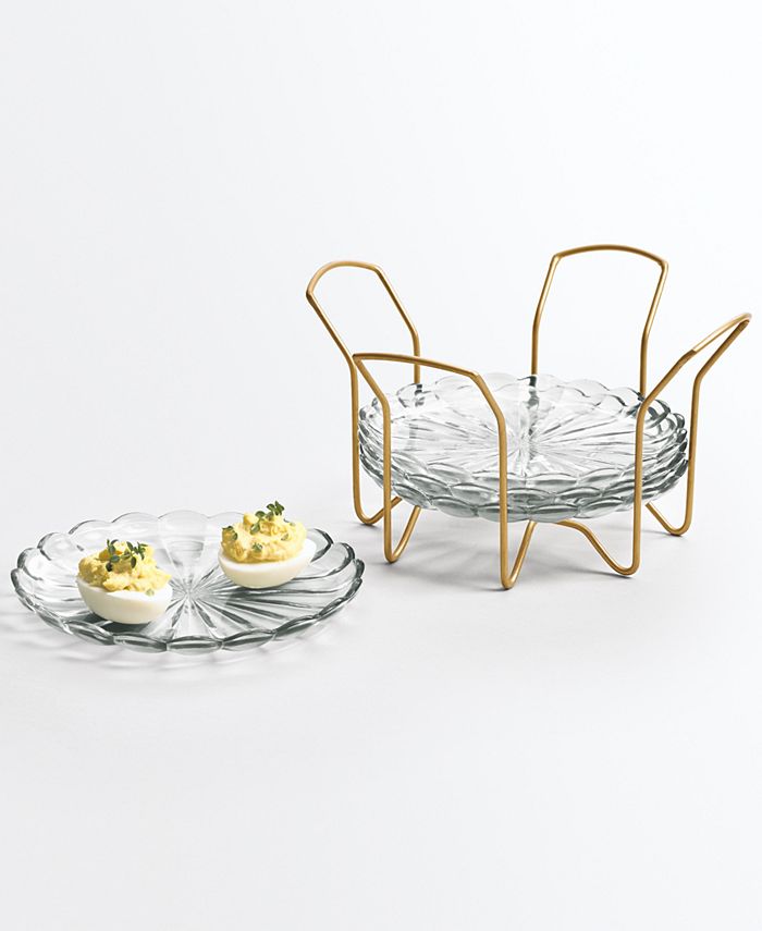 Martha Stewart Collection CLOSEOUT! Set of 4 Appetizer Plates with Gold