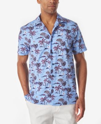 Tallia Men's Beach Scene Slim Fit Camp Shirt - Macy's