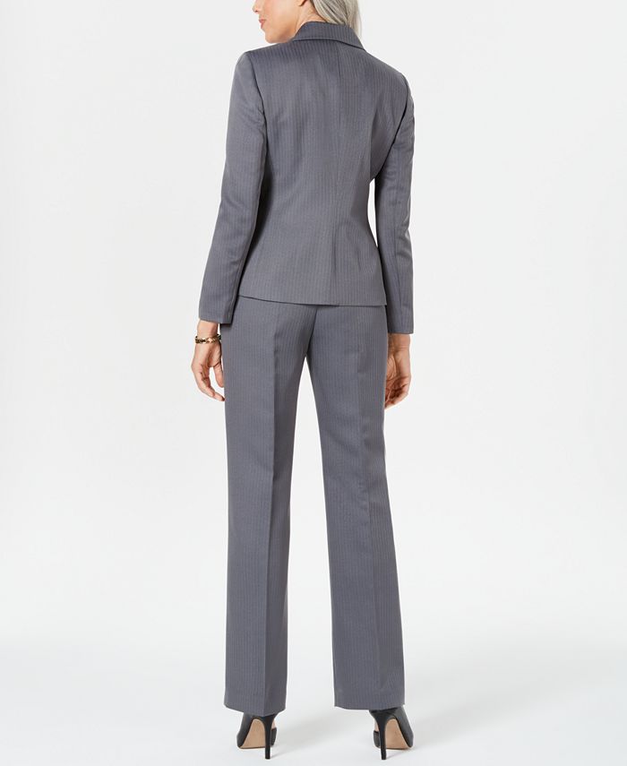 Le Suit Petite Herringbone Pantsuit - Macy's