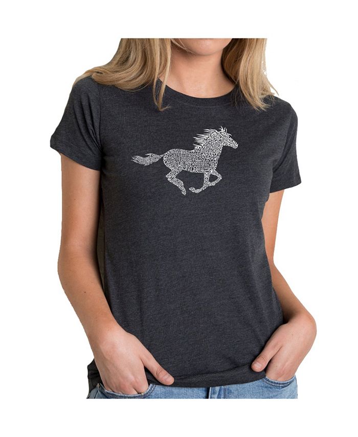 LA Pop Art Women's Premium Word Art T-Shirt - Horse Breeds - Macy's