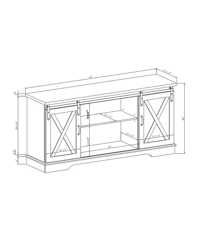 Walker Edison 58" Modern Farmhouse Wood Tv Stand Macy's