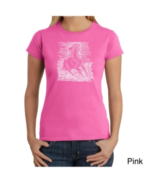 image of Women-s Word Art T-Shirt - Popular Horse Breeds