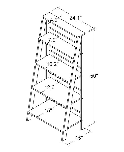 Walker Edison 55" Wood Ladder Bookshelf Grey & Reviews Home Macy's