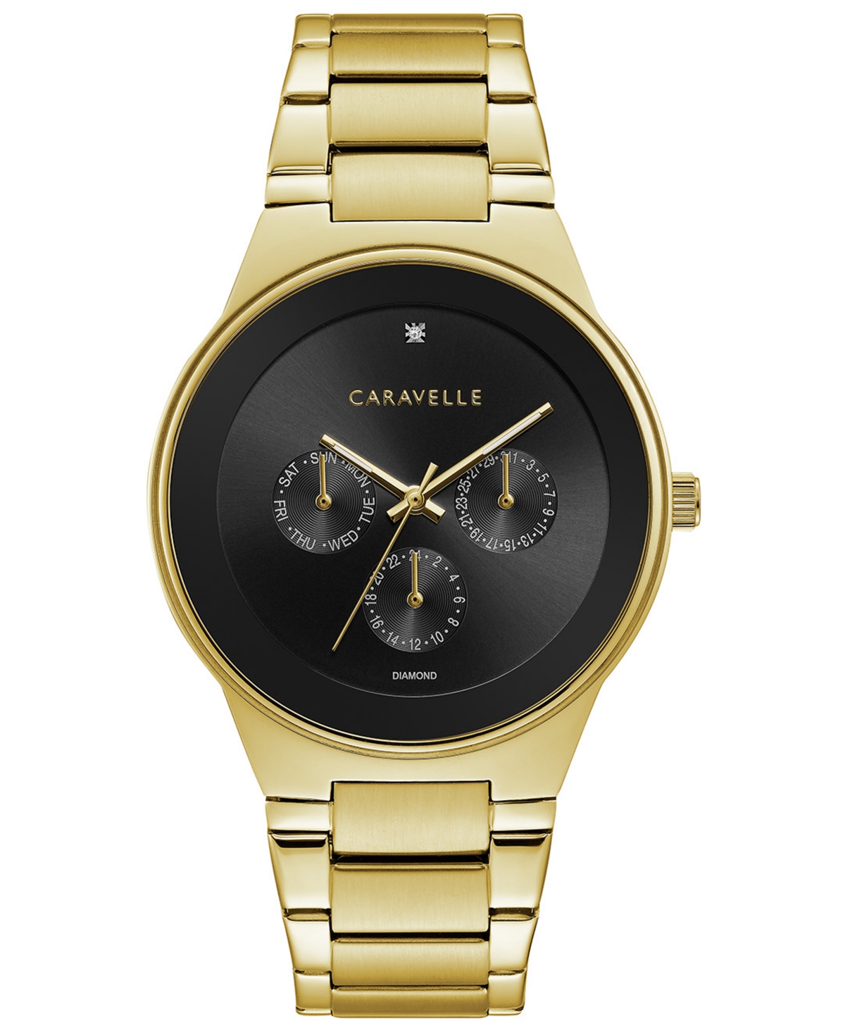 Designed by Bulova Designed by Bulova Men's Diamond-Accent Gold-Tone Stainless Steel Bracelet Watch 40mm - Gold