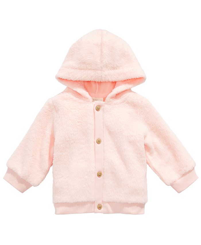 First Impressions Baby Girls Faux-Fur Hooded Cardigan, Created for Macy ...