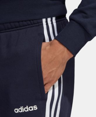 adidas essential 3 stripe fleece pants mens