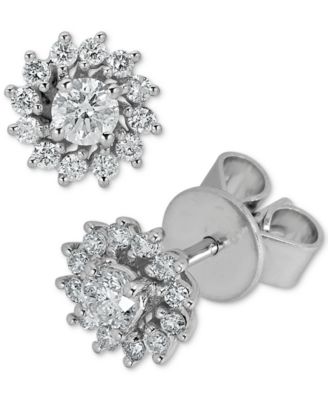 diamond flower stud earrings macys