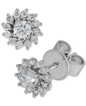image of Diamond Flower Stud Earrings (3/8 ct. t.w.) in 14k White Gold
