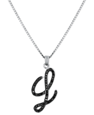image of Sterling Silver Necklace, Black Diamond 
