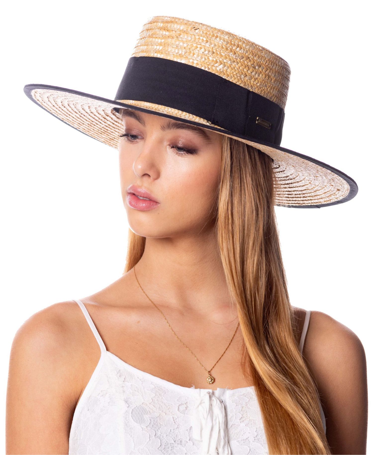 Angela & William Braid Natural Straw Women's Boater Hat