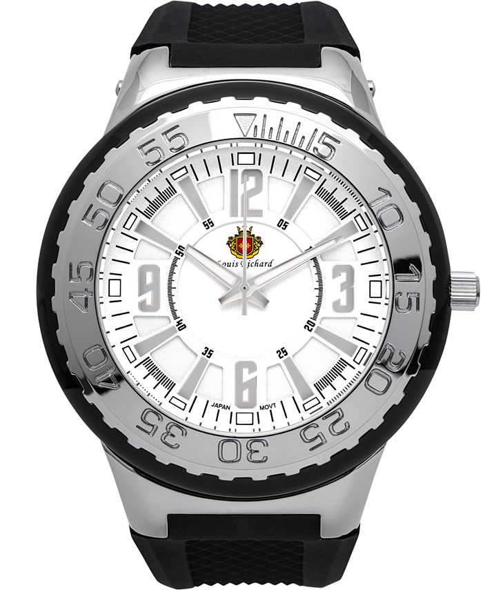 Louis Richard Pendragon Men s Watch Black Silicone Strap Silver