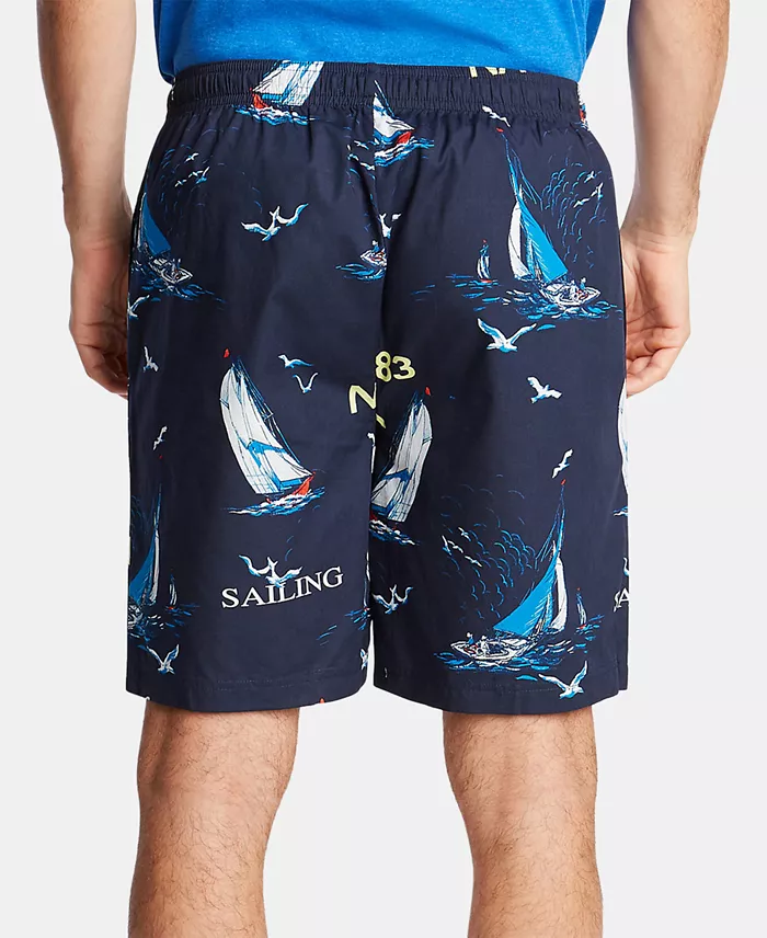 Men's Cotton Sailboat-Print Pajama Shorts - thumbnail 2