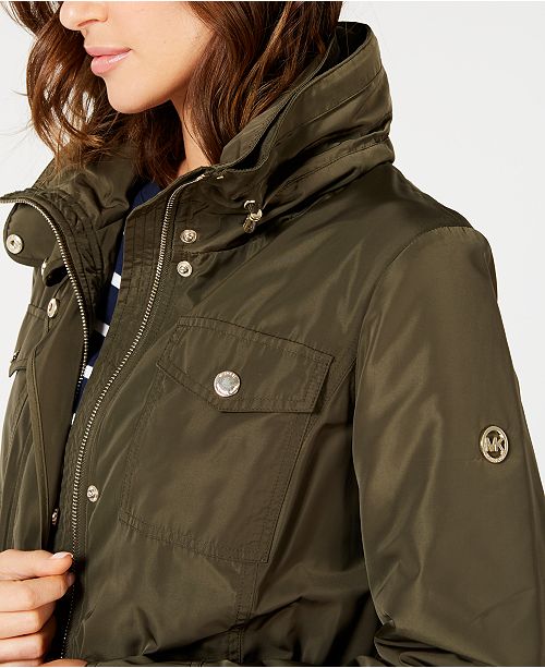 Michael Kors Petite Hooded Anorak Raincoat Created For Macy S