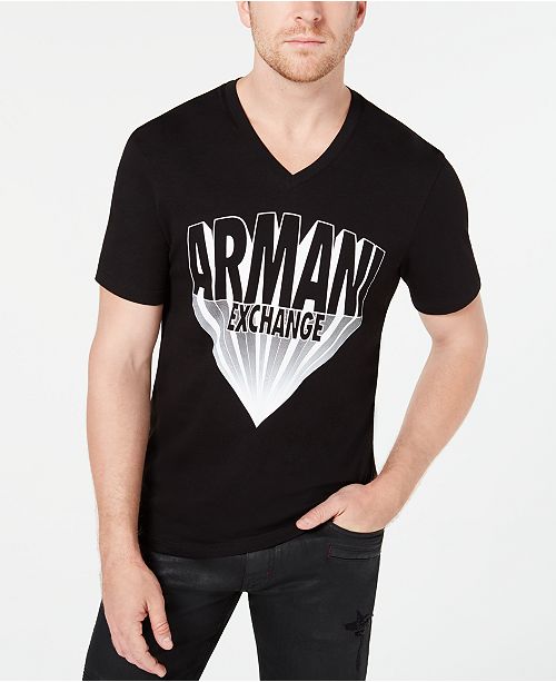 A X Armani Exchange Men S Dramatic Logo T Shirt Reviews T Shirts Men Macy S