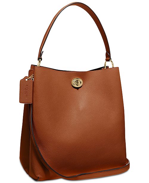 COACH Polished Pebble Leather Charlie Bucket Crossbody & Reviews - Handbags & Accessories - Macy&#39;s