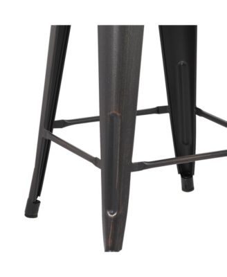 Ac Pacific Backless Industrial Metal Bar Stool, Set of 2