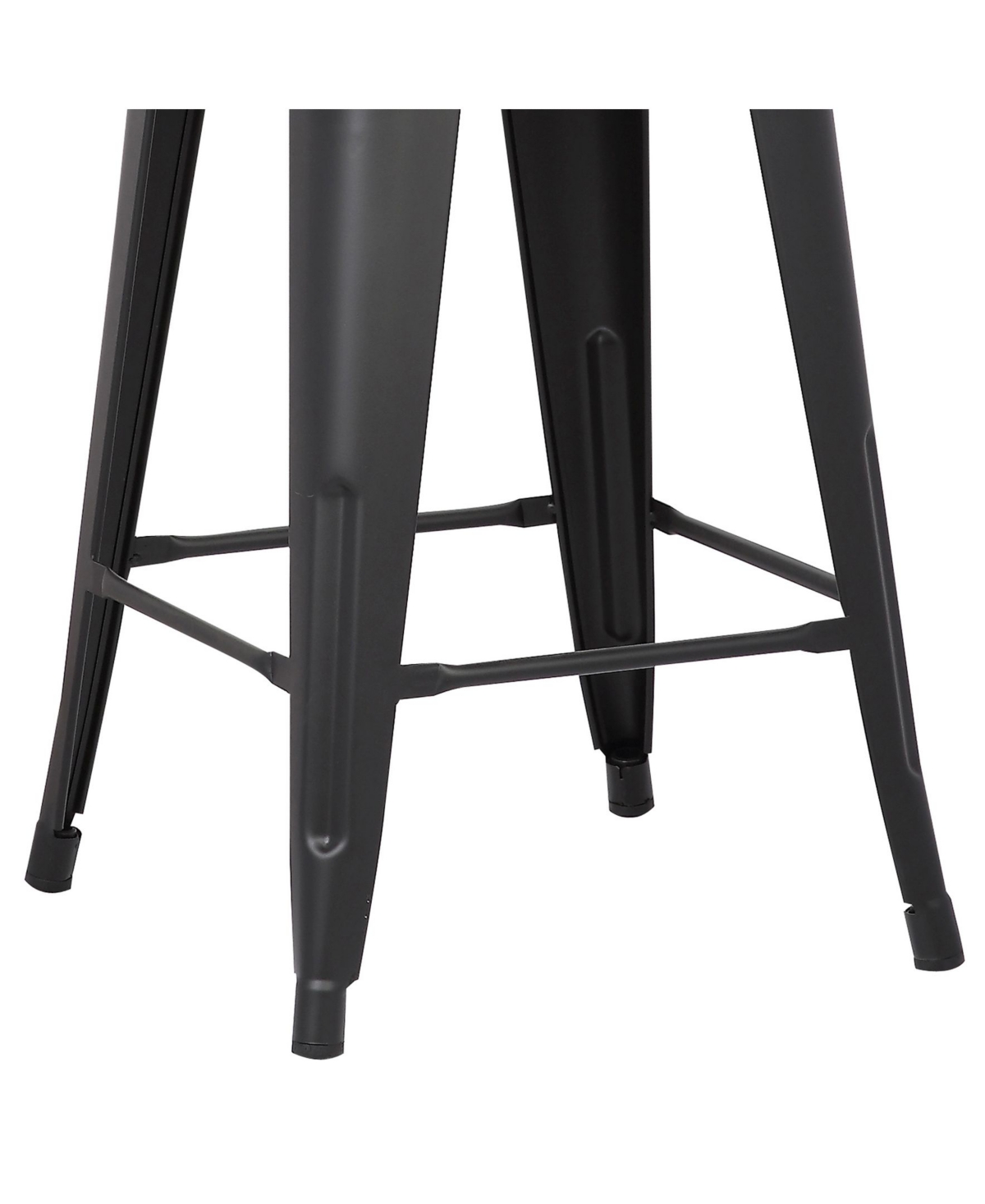 Ac Pacific Industrial Metal Barstools with Bucket Back and 4 Legs, Set of 2