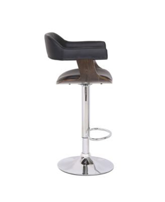 Contemporary Swivel Adjustable Barstool with Padded Armrests