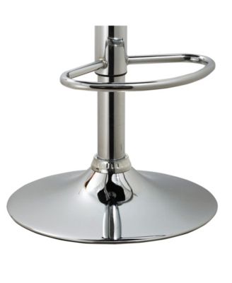 Contoured Hydraulic Lift Chrome Base Bar Stool with Footrest, Set of 2