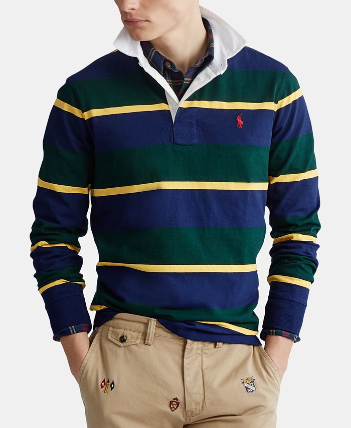 Polo Ralph Lauren Men's Rustic Rugby Knit Classic Fit Polo Shirt & Reviews  - Polos - Men - Macy's