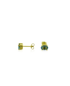 image of Sky Blue Topaz (1 ct. t.w.) Stud Earrings Set in Gold Plated Sterling Silver
