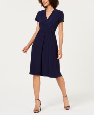 Anne Klein - Faux-Wrap Shift Dress
