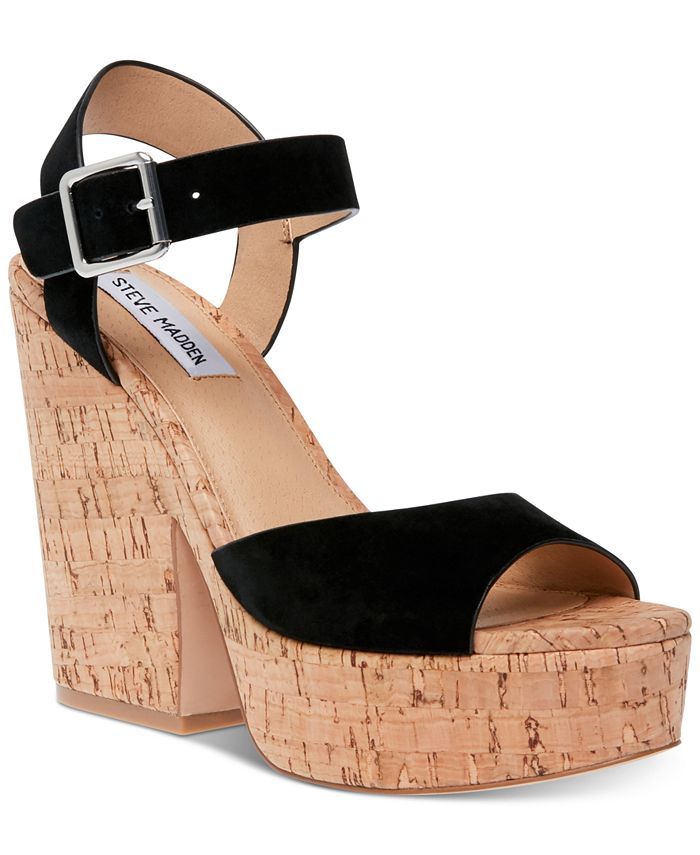 Steve Madden Women s Jess Cork Platform Sandals Macy s