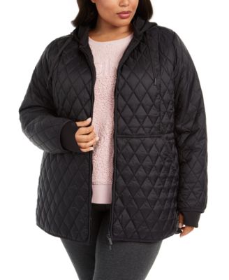 Calvin Klein Plus Size Quilted Hooded Jacket